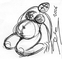 dessin de Lauranne, stylo à bille noir, 2006